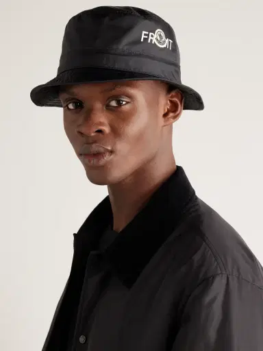 Moncler Genius 7 Moncler FRGMT Hiroshi Fujiwara Logo-Appliquéd Shell Bucket Hat - Men | Thumbnail 2 Moncler Genius 7 Moncler FRGMT Hiroshi Fujiwara Logo-Appliquéd Shell Bucket Hat - Men | Thumbnail 2