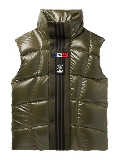 Moncler Genius adidas Originals Bozon Tech Jersey-Trimmed Quilted Glossed-Shell Down Gilet - Men | Thumbnail 1 Moncler Genius adidas Originals Bozon Tech Jersey-Trimmed Quilted Glossed-Shell Down Gilet - Men | Thumbnail 1