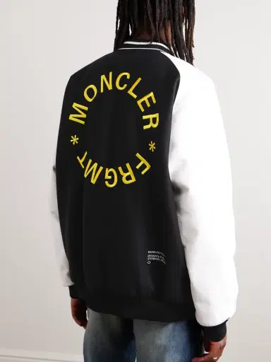 Moncler Genius 7 Moncler FRGMT Hiroshi Fujiwara Celsia Wool-Blend Felt and Full-Grain Leather Down Varsity Jacket - Men | Thumbnail 3 Moncler Genius 7 Moncler FRGMT Hiroshi Fujiwara Celsia Wool-Blend Felt and Full-Grain Leather Down Varsity Jacket - Men | Thumbnail 3