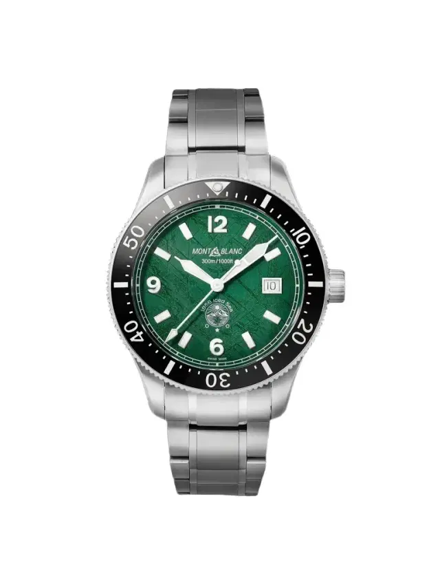 Montblanc 1858 Iced Sea Automatic Stainless Steel and Ceramic Watch, Ref. MB130810 - Men