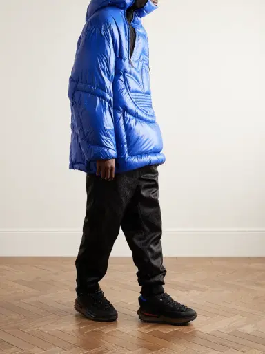 Moncler Genius adidas Originals Chambery Canvas-Trimmed Quilted Glossed-Shell Hooded Down Jacket - Men | Thumbnail 2 Moncler Genius adidas Originals Chambery Canvas-Trimmed Quilted Glossed-Shell Hooded Down Jacket - Men | Thumbnail 2