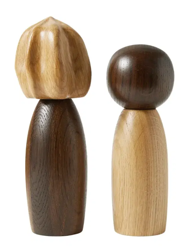 L'Objet Picanto Natural and Smoked Oak Salt and Pepper Grinders - Men