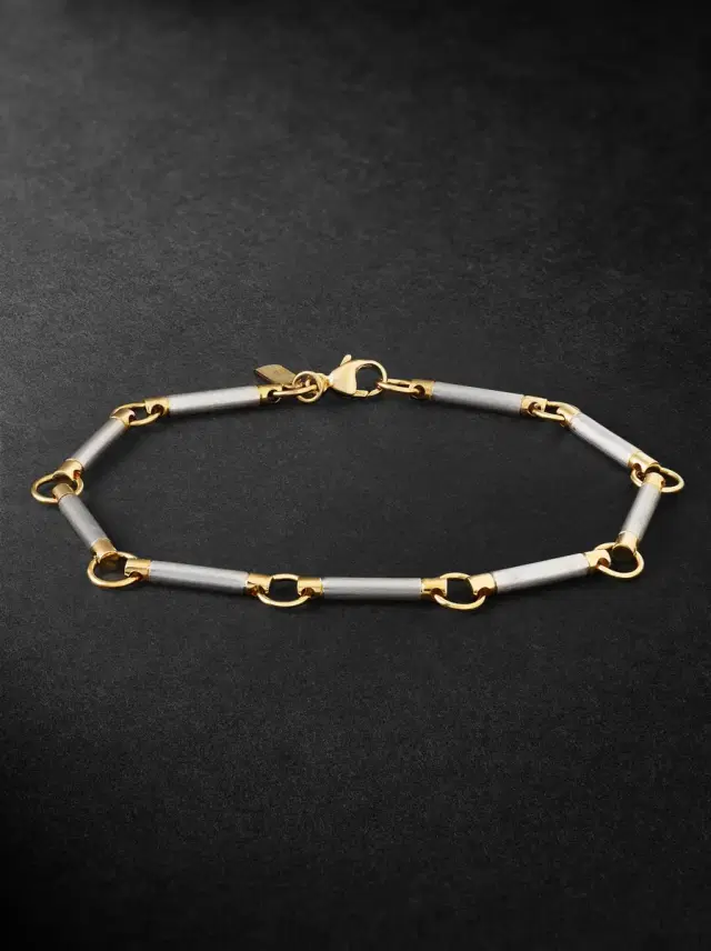Element 18-Karat White and Yellow Gold Chain Bracelet - Men