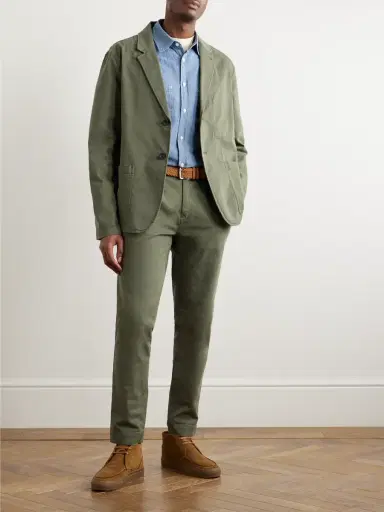 MR P. Tapered Pleated Garment-Dyed Cotton-Blend Twill Trousers - Men | Thumbnail 2 MR P. Tapered Pleated Garment-Dyed Cotton-Blend Twill Trousers - Men | Thumbnail 2