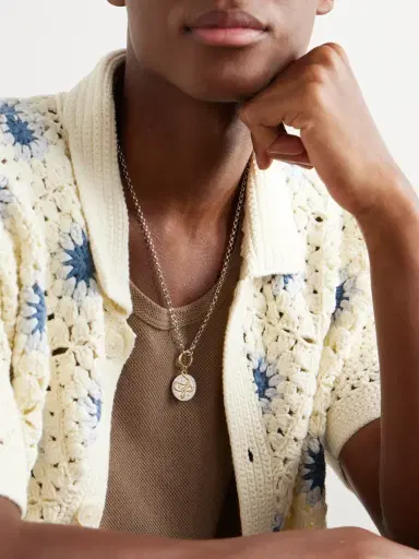 Foundrae Wholeness 18-Karat Yellow and White Gold Diamond Pendant Necklace - Men | Thumbnail 2