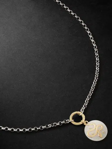 Foundrae Wholeness 18-Karat Yellow and White Gold Diamond Pendant Necklace - Men | Thumbnail 1