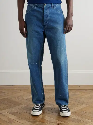 OrSlow Paint-Splattered Straight-Leg Selvedge Jeans - Men | Thumbnail 3
