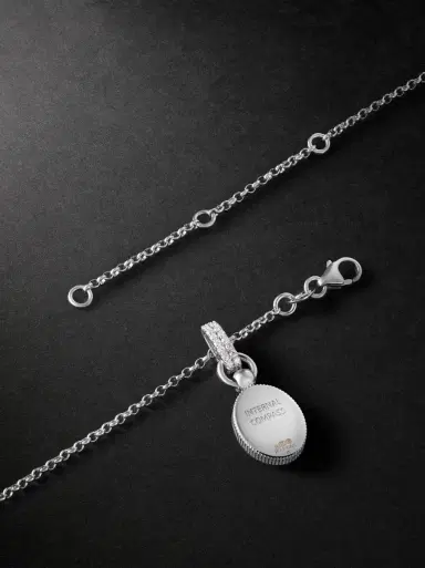 Foundrae Internal Compass 18-Karat White Gold Diamond Pendant Necklace - Men | Thumbnail 3