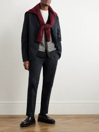MR P. Tapered Pleated Garment-Dyed Cotton-Blend Twill Trousers - Men | Thumbnail 2