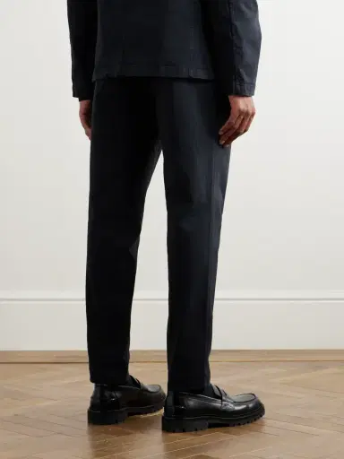 MR P. Tapered Pleated Garment-Dyed Cotton-Blend Twill Trousers - Men | Thumbnail 3