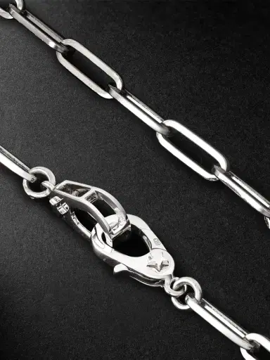 Foundrae Sister Hook Classic Fob Clip 18-Karat White Gold Chain Necklace - Men | Thumbnail 4