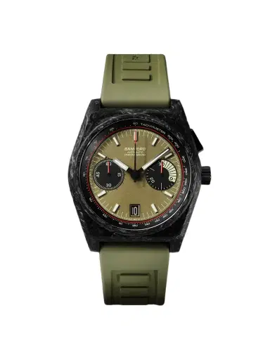 BAMFORD WATCH DEPARTMENT B347 Automatic Chronograph Carbon Fibre Watch, Ref. B347-CF-GRN-COMMANDO - Men | Thumbnail 1 BAMFORD WATCH DEPARTMENT B347 Automatic Chronograph Carbon Fibre Watch, Ref. B347-CF-GRN-COMMANDO - Men | Thumbnail 1