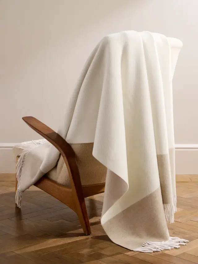 Brunello Cucinelli Fringed Colour-Block Cashmere Blanket - Men