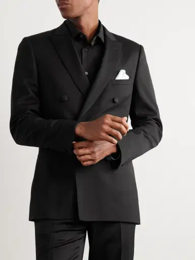 MR P. Double Breast Wool Tuxedo Jacket - Men | Thumbnail 3