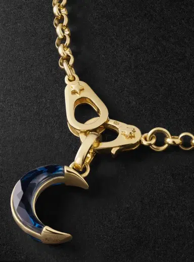 Foundrae Crescent 18-Karat Gold Topaz Pendant Necklace - Men | Thumbnail 4 Foundrae Crescent 18-Karat Gold Topaz Pendant Necklace - Men | Thumbnail 4