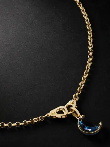 Foundrae Crescent 18-Karat Gold Topaz Pendant Necklace - Men | Thumbnail 1 Foundrae Crescent 18-Karat Gold Topaz Pendant Necklace - Men | Thumbnail 1