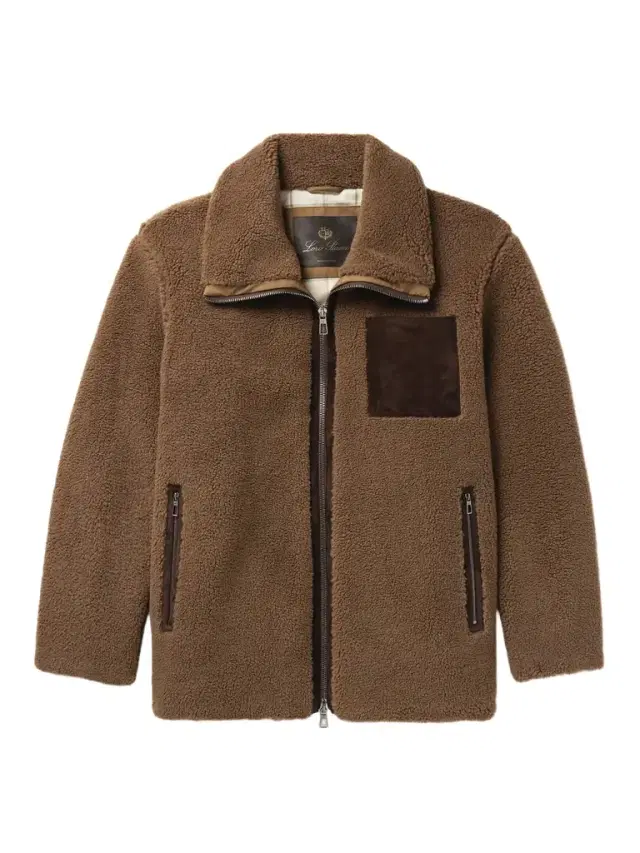 Loro Piana Tavan Suede-Trimmed Cashmere and Silk-Blend Fleece Jacket - Men