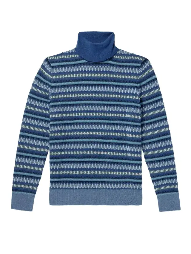 Loro Piana Fair Isle Cashmere Rollneck Sweater - Men