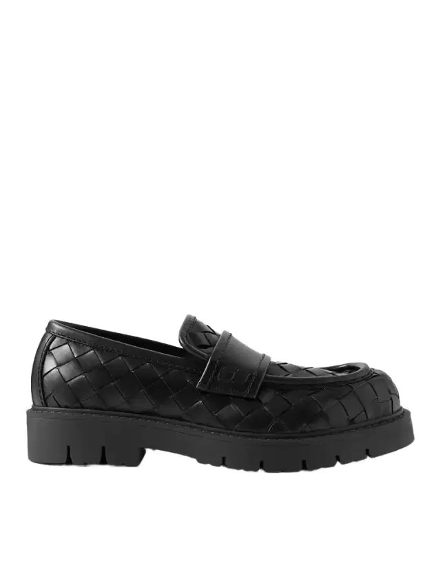 Haddock Intrecciato Leather Loafers - Men