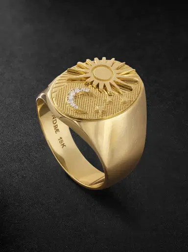 Foundrae Big Daddy 18-Karat Gold Diamond Signet Ring - Men | Thumbnail 1 Foundrae Big Daddy 18-Karat Gold Diamond Signet Ring - Men | Thumbnail 1