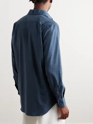 Loro Piana André Cotton-Flannel Shirt - Men | Thumbnail 3