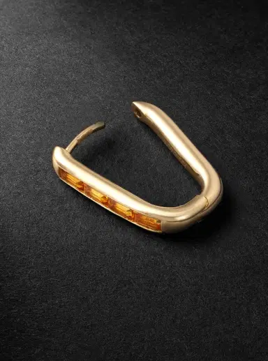 Foundrae 18-Karat Gold Citrine Single Earring - Men | Thumbnail 3 Foundrae 18-Karat Gold Citrine Single Earring - Men | Thumbnail 3