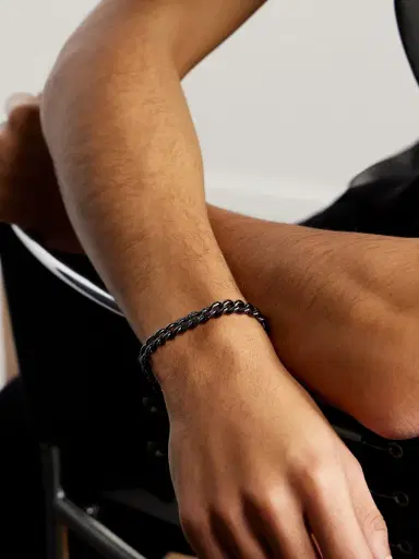 SHAY 18-Karat Blackened Gold, Ceramic and Diamond Bracelet - Men | Thumbnail 2