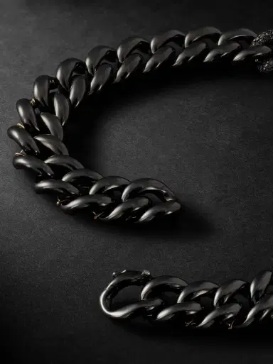 SHAY 18-Karat Blackened Gold, Ceramic and Diamond Bracelet - Men | Thumbnail 3