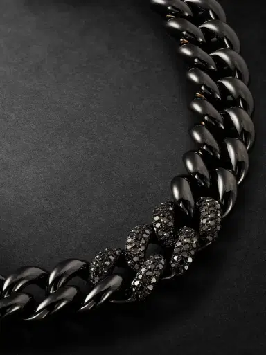 SHAY 18-Karat Blackened Gold, Ceramic and Diamond Bracelet - Men | Thumbnail 4