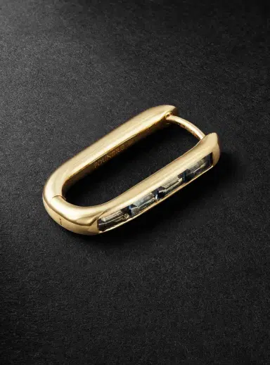 Foundrae 18-Karat Gold Topaz Single Earring - Men | Thumbnail 1 Foundrae 18-Karat Gold Topaz Single Earring - Men | Thumbnail 1
