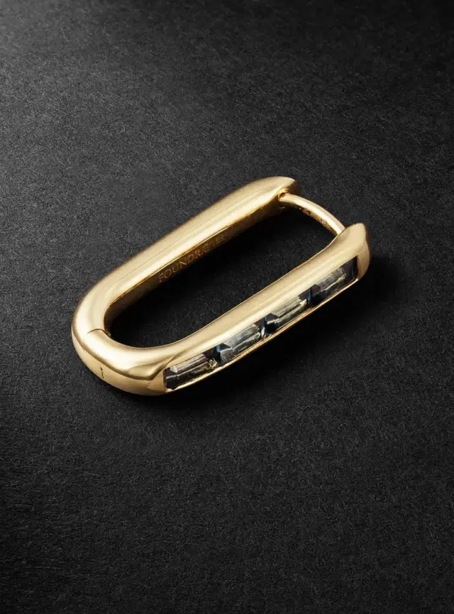 Foundrae 18-Karat Gold Topaz Single Earring - Men