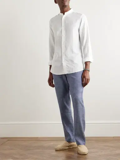 Frescobol Carioca Oscar Straight-Leg Linen and Cotton-Blend Drawstring Trousers - Men | Thumbnail 2
