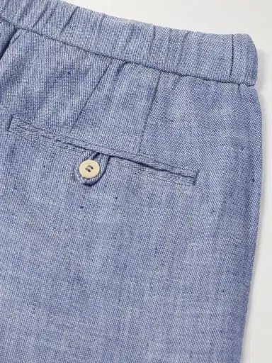 Frescobol Carioca Oscar Straight-Leg Linen and Cotton-Blend Drawstring Trousers - Men | Thumbnail 4