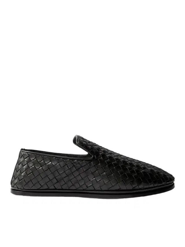 Intrecciato Full-Grain Leather Slippers - Men