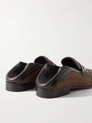 Manolo Blahnik Padstow Leather-Trimmed Raffia Loafers - Men | Thumbnail 5 Manolo Blahnik Padstow Leather-Trimmed Raffia Loafers - Men | Thumbnail 5