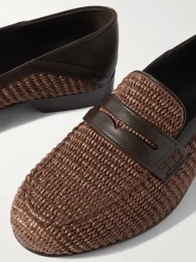 Manolo Blahnik Padstow Leather-Trimmed Raffia Loafers - Men | Thumbnail 6 Manolo Blahnik Padstow Leather-Trimmed Raffia Loafers - Men | Thumbnail 6