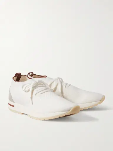 Loro Piana 360 Flexy Leather-Trimmed Knitted Wish® Wool Sneakers - Men | Thumbnail 4 Loro Piana 360 Flexy Leather-Trimmed Knitted Wish® Wool Sneakers - Men | Thumbnail 4