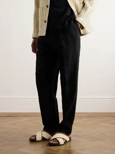 Manolo Blahnik Chiltern Leather-Trimmed Raffia Sandals - Men | Thumbnail 2 Manolo Blahnik Chiltern Leather-Trimmed Raffia Sandals - Men | Thumbnail 2