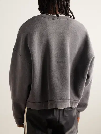 Acne Studios Fester U Garment-Dyed Cotton-Jersey Sweatshirt - Men | Thumbnail 3
