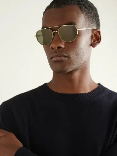DIOR Eyewear NeoDior RU Aviator-Style Gold-Tone Sunglasses - Men | Thumbnail 2