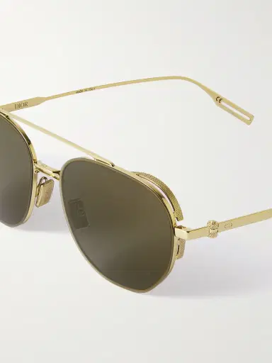 DIOR Eyewear NeoDior RU Aviator-Style Gold-Tone Sunglasses - Men | Thumbnail 3