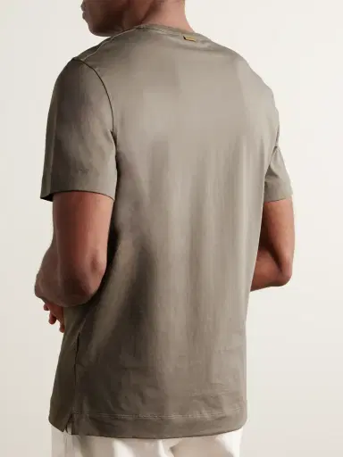 Zegna Slim-Fit Logo-Embroidered Cotton-Jersey T-Shirt - Men | Thumbnail 4 Zegna Slim-Fit Logo-Embroidered Cotton-Jersey T-Shirt - Men | Thumbnail 4