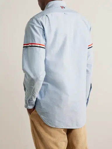 Thom Browne Button-Down Collar Grosgrain-Trimmed Cotton Oxford Shirt - Men | Thumbnail 3