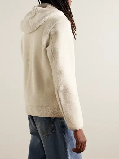 Zegna Leather-Trimmed Shearling Hooded Jacket - Men | Thumbnail 3