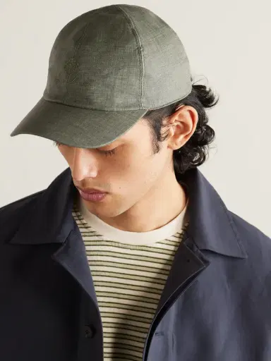 Loro Piana Logo-Embroidered Linen Baseball Cap - Men | Thumbnail 2