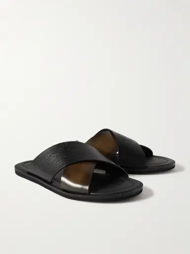 Berluti Sifnos Scritto Venezia Leather Sandals - Men | Thumbnail 4 Berluti Sifnos Scritto Venezia Leather Sandals - Men | Thumbnail 4
