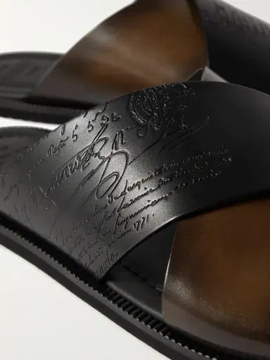 Berluti Sifnos Scritto Venezia Leather Sandals - Men | Thumbnail 6 Berluti Sifnos Scritto Venezia Leather Sandals - Men | Thumbnail 6
