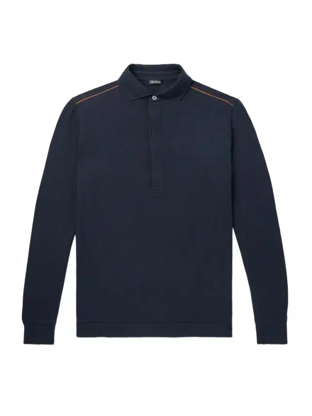 Leather-Trimmed Cotton-Piqué Polo Shirt - Men