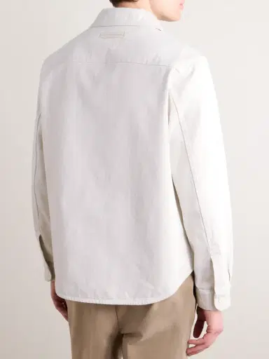 Zegna Leather-Trimmed Denim Overshirt - Men | Thumbnail 3 Zegna Leather-Trimmed Denim Overshirt - Men | Thumbnail 3