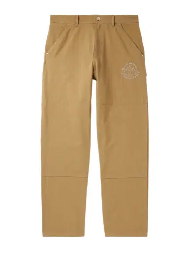 Moncler Genius Roc Nation by Jay-Z Straight-Leg Logo-Embroidered Panelled Washed Cotton-Canvas Trousers - Men | Thumbnail 1 Moncler Genius Roc Nation by Jay-Z Straight-Leg Logo-Embroidered Panelled Washed Cotton-Canvas Trousers - Men | Thumbnail 1